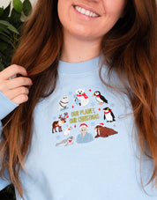 Our Planet Our Christmas Embroidered Organic Cotton Sweatshirt