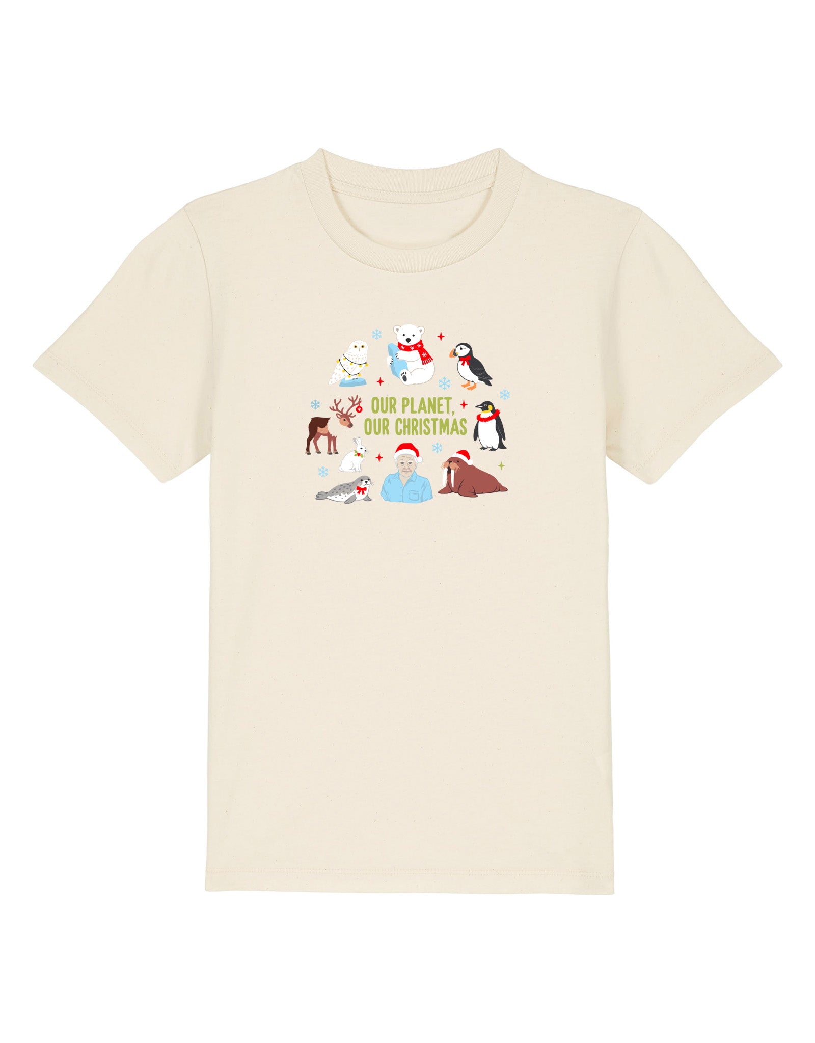 Our Planet Our Christmas Embroidered Organic Cotton Childrens T-Shirt