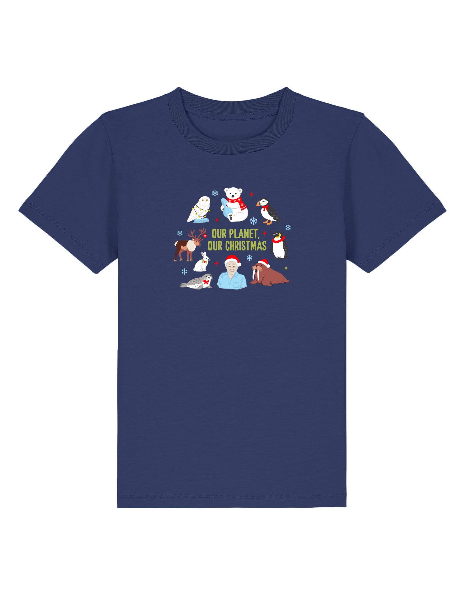 Our Planet Our Christmas Embroidered Organic Cotton Childrens T-Shirt