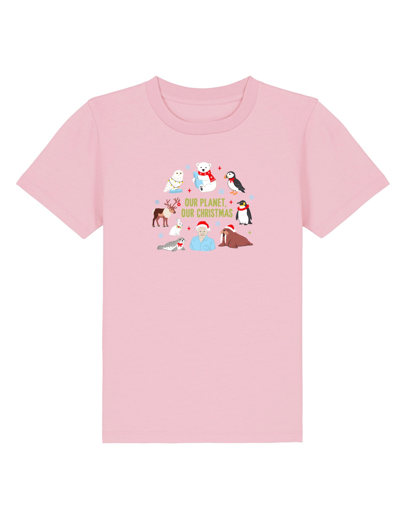 Our Planet Our Christmas Embroidered Organic Cotton Childrens T-Shirt