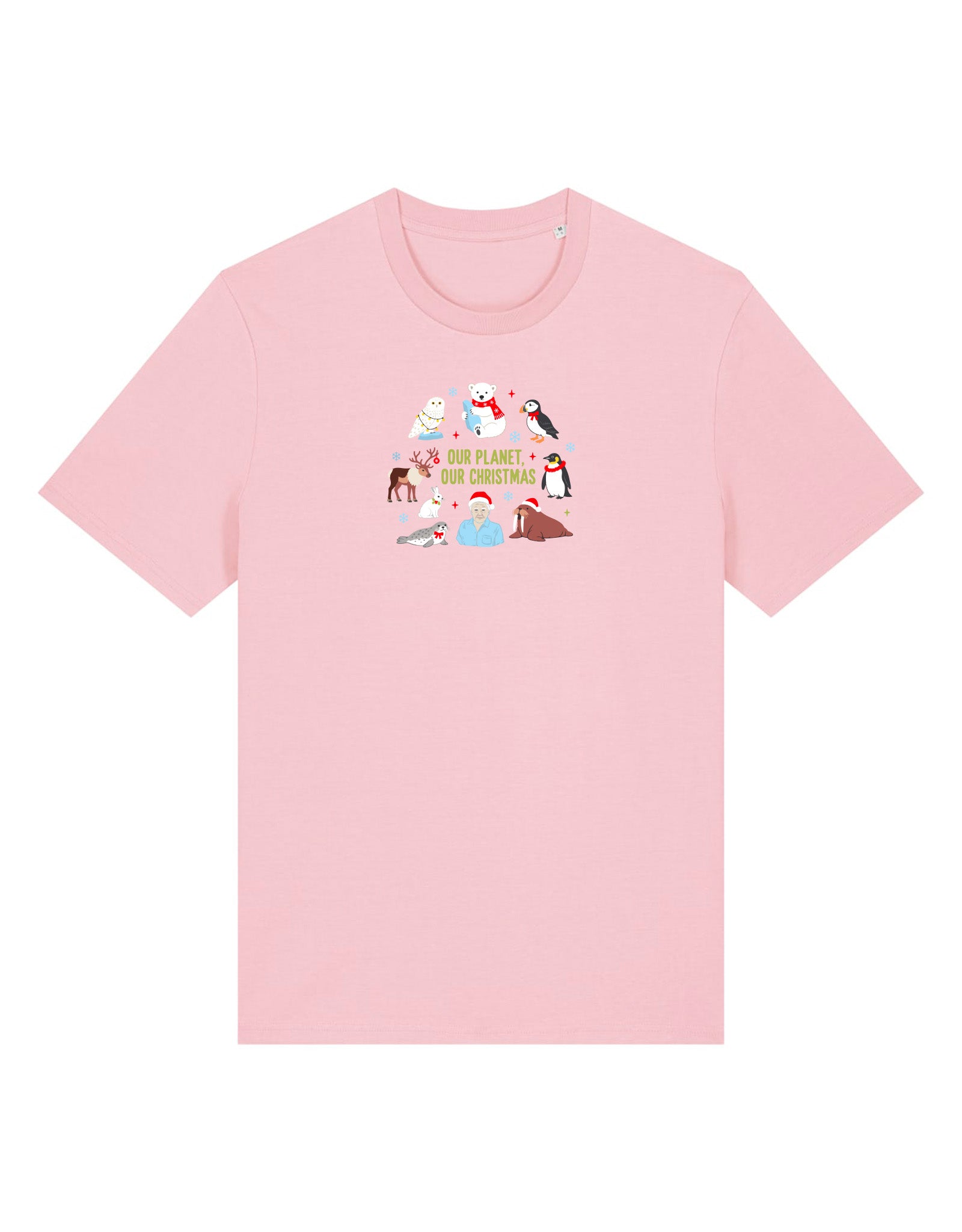 Our Planet Our Christmas Embroidered Organic Cotton T-Shirt