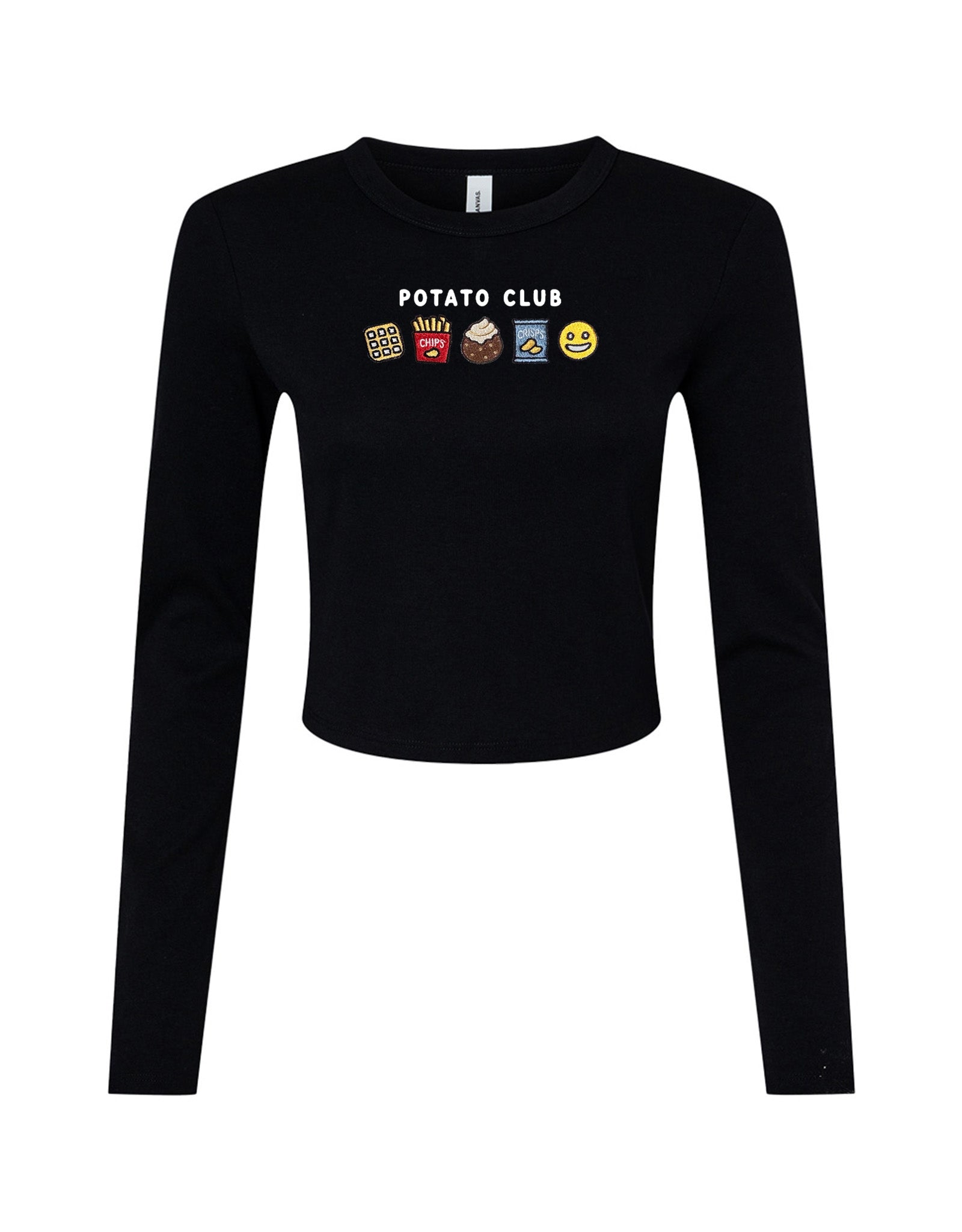 Potato Club Embroidered Micro Rib Long Sleeved Tee