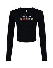 Potato Club Embroidered Micro Rib Long Sleeved Tee