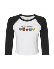 Potato Club Embroidered Micro Rib 3/4 Sleeve Tee