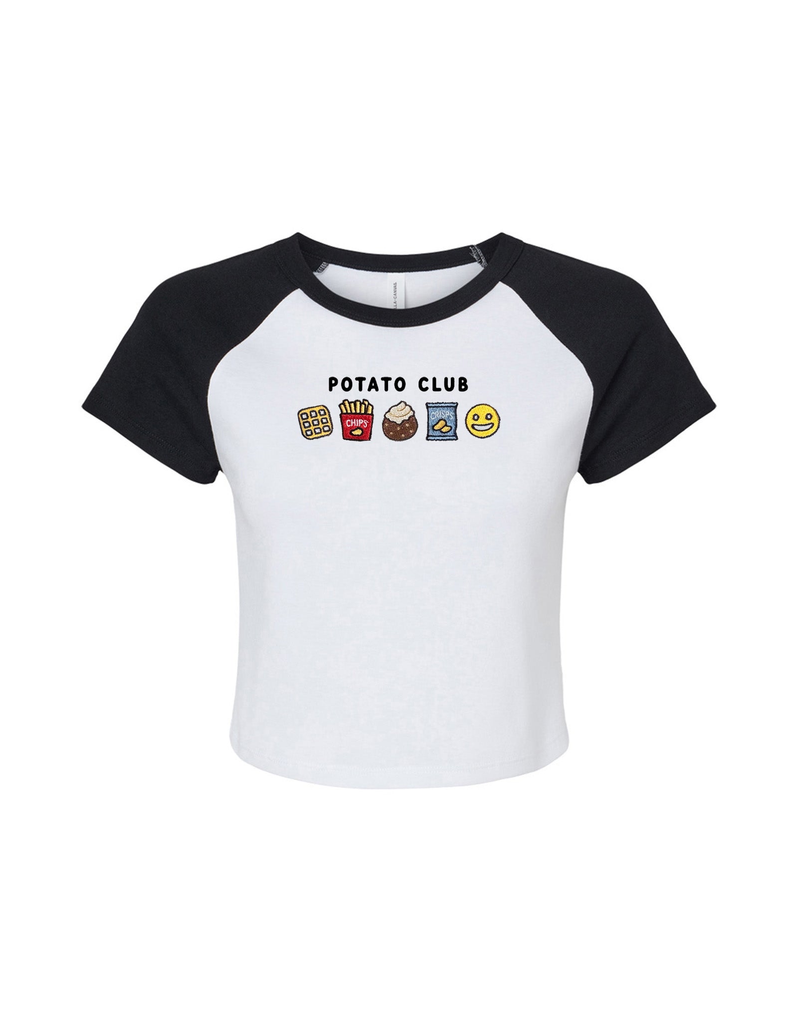 Potato Club Embroidered Micro Rib Raglan Baby Tee