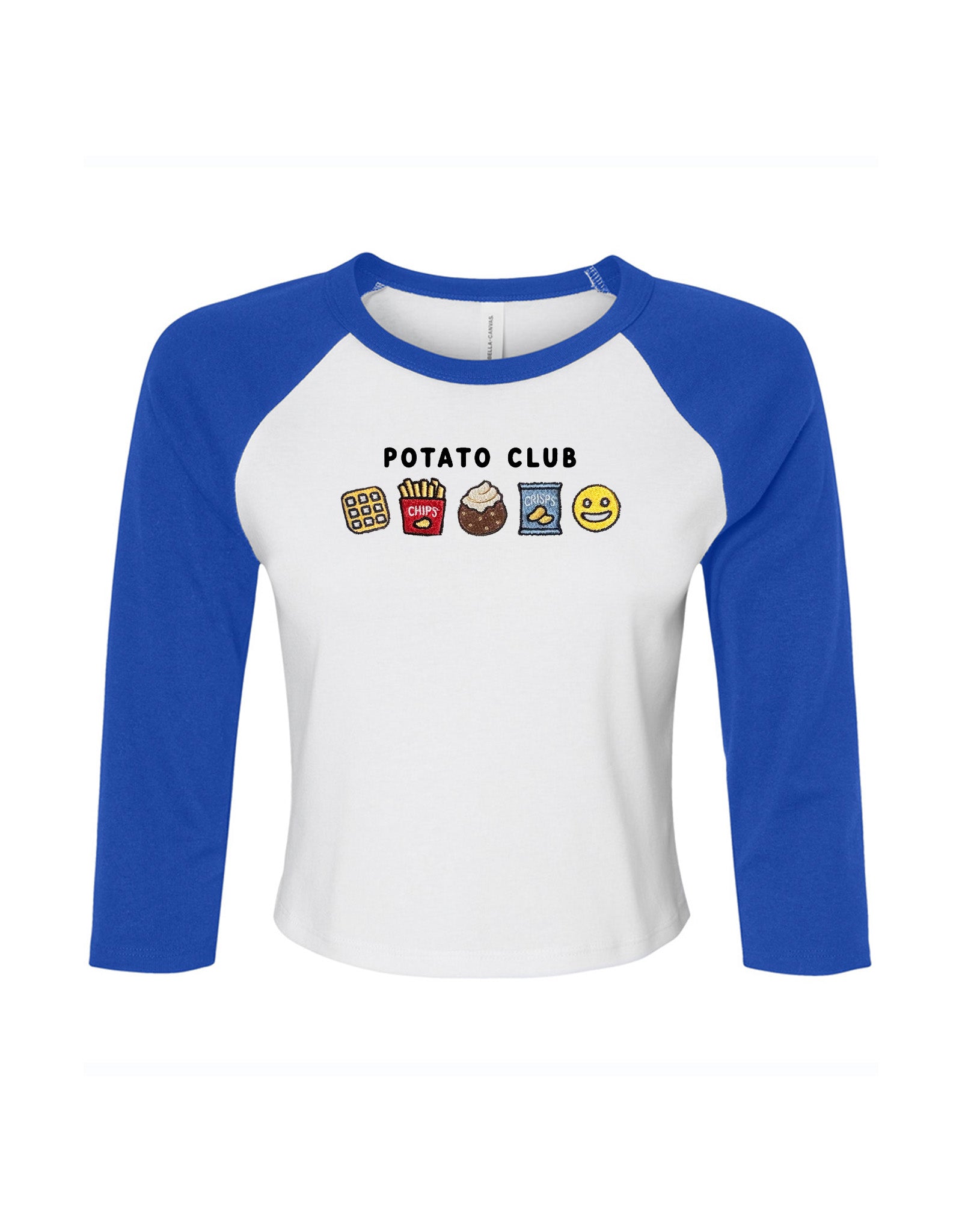 Potato Club Embroidered Micro Rib 3/4 Sleeve Tee