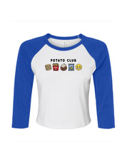 Potato Club Embroidered Micro Rib 3/4 Sleeve Tee