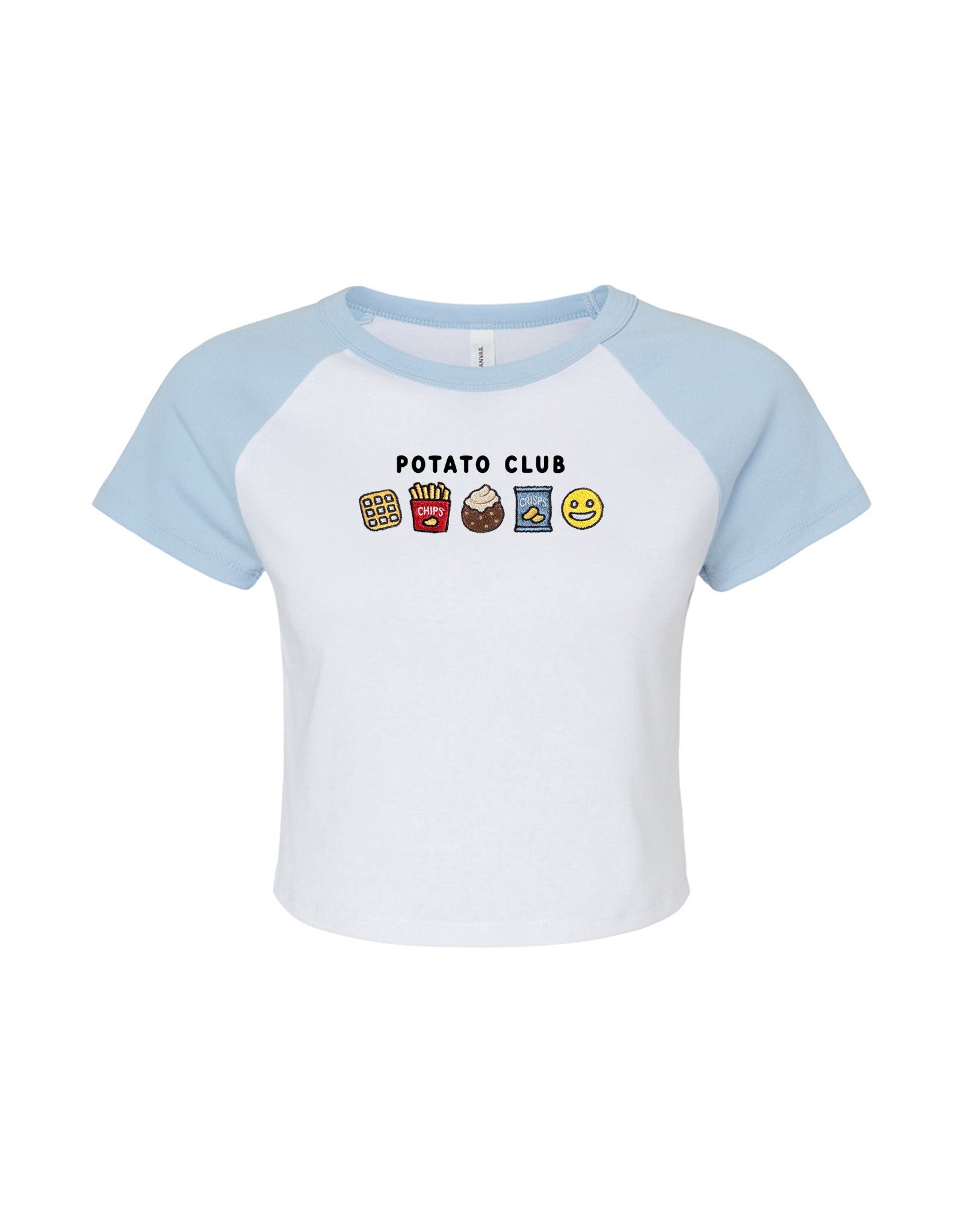 Potato Club Embroidered Micro Rib Raglan Baby Tee