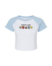 Potato Club Embroidered Micro Rib Raglan Baby Tee