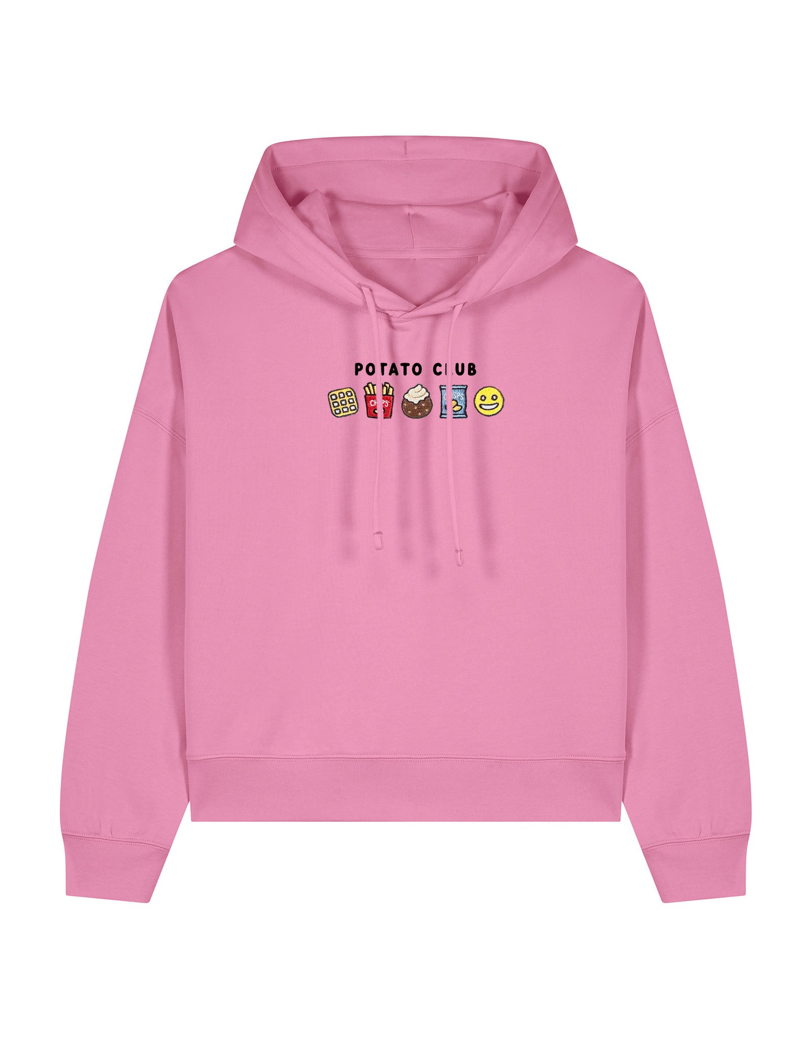 Potato Club Embroidered Boxy Organic Cotton Hoodie