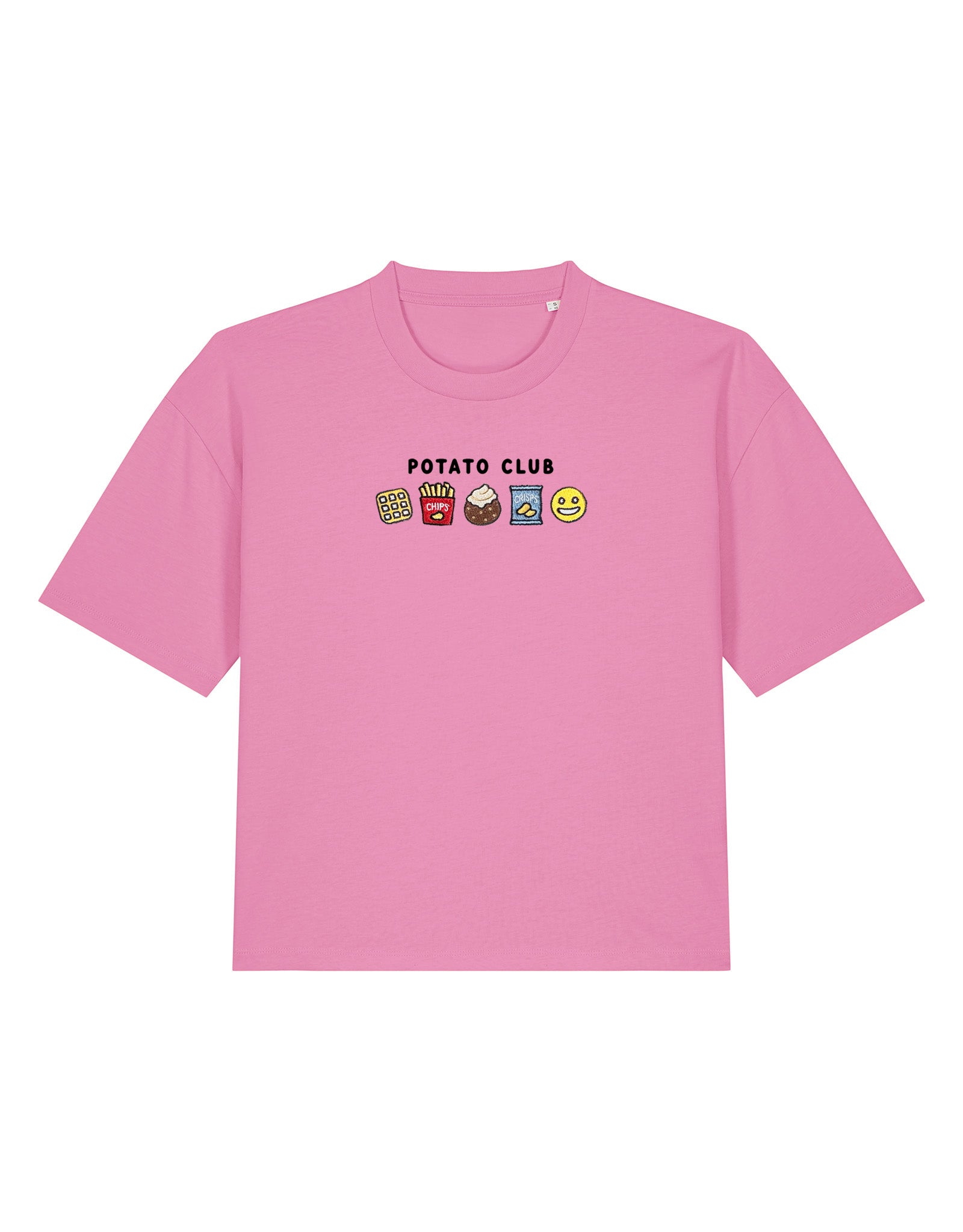 Potato Club Embroidered Boxy Organic Cotton Tee
