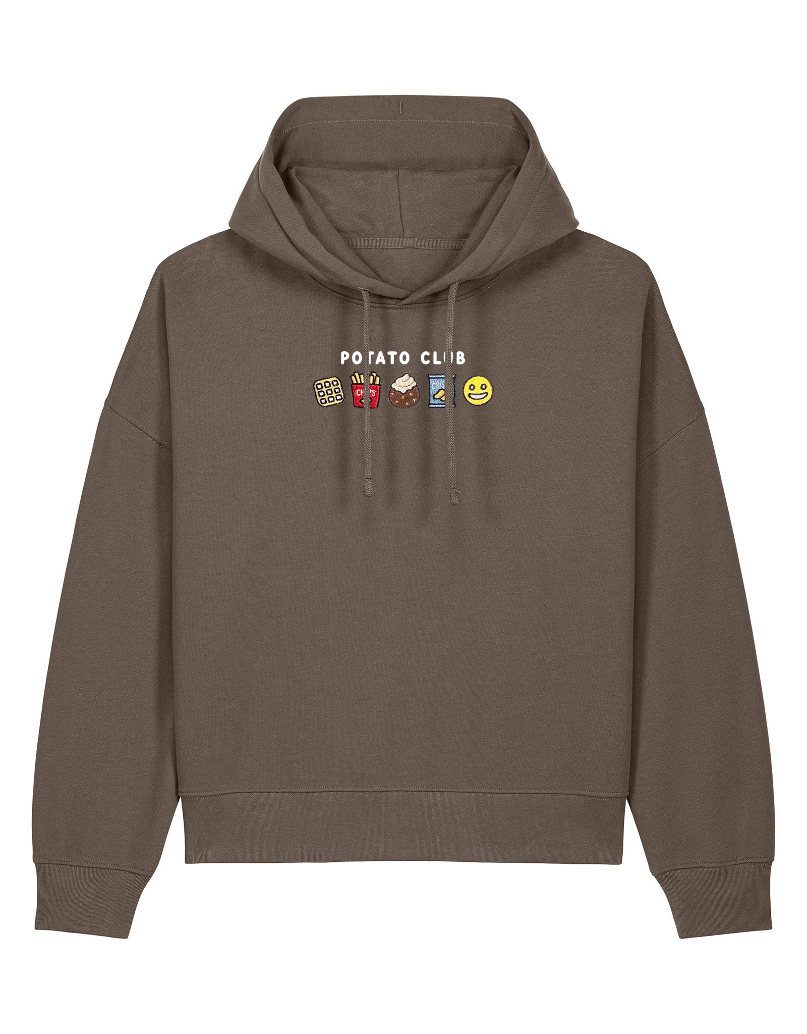 Potato Club Embroidered Boxy Organic Cotton Hoodie