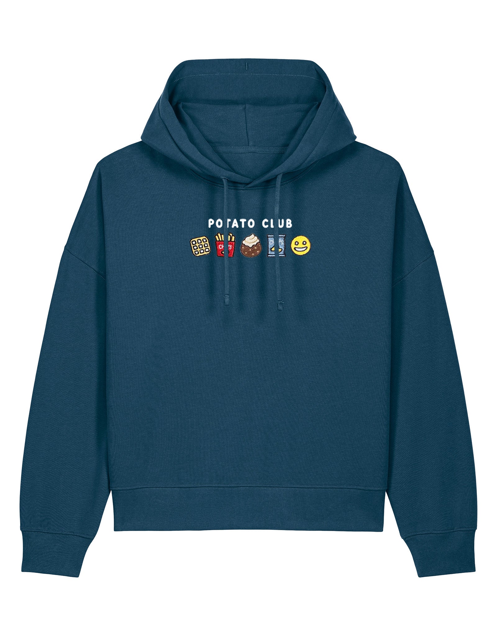 Potato Club Embroidered Boxy Organic Cotton Hoodie