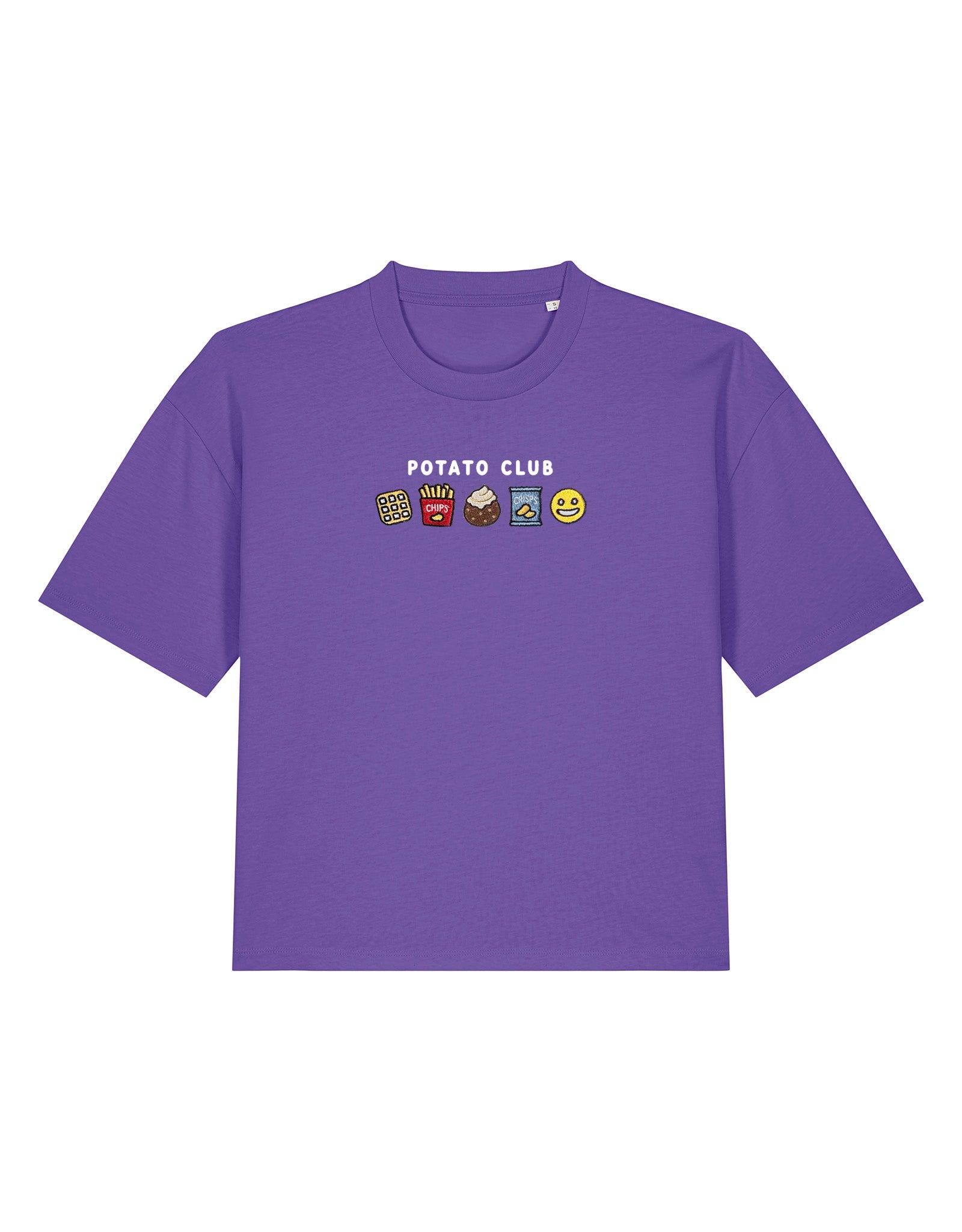 Potato Club Embroidered Boxy Organic Cotton Tee