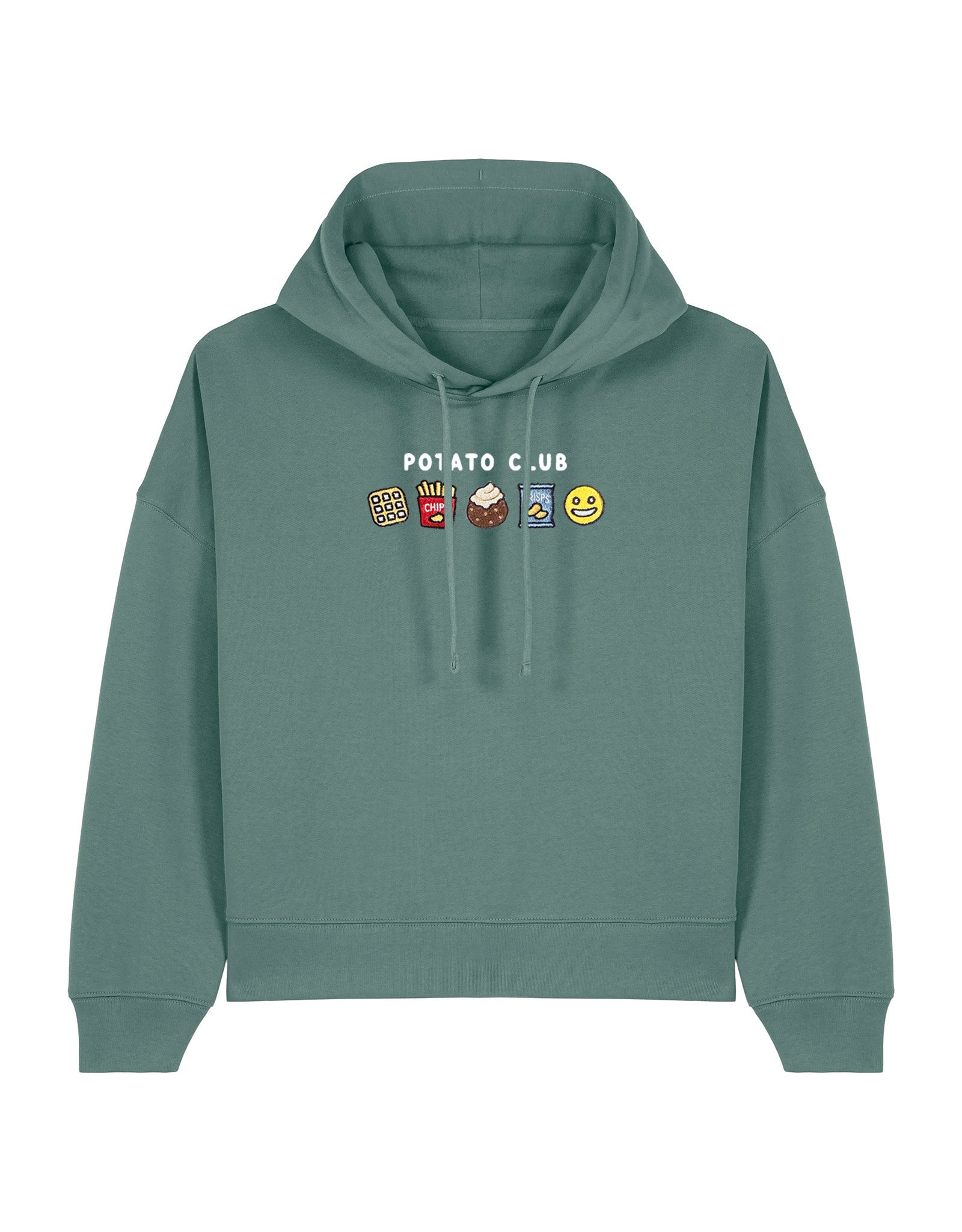 Potato Club Embroidered Boxy Organic Cotton Hoodie