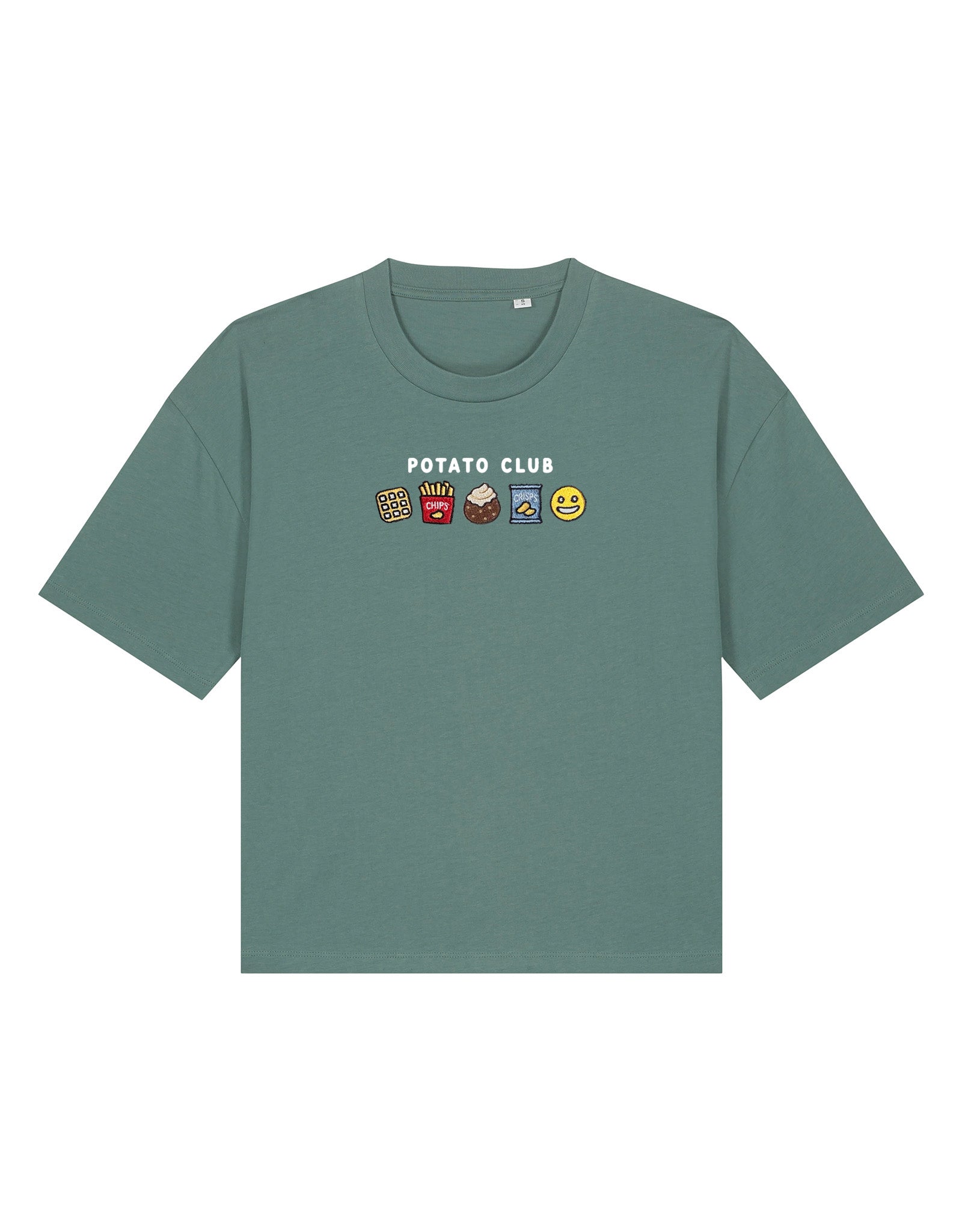 Potato Club Embroidered Boxy Organic Cotton Tee