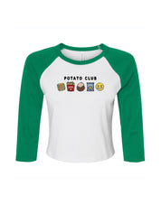 Potato Club Embroidered Micro Rib 3/4 Sleeve Tee