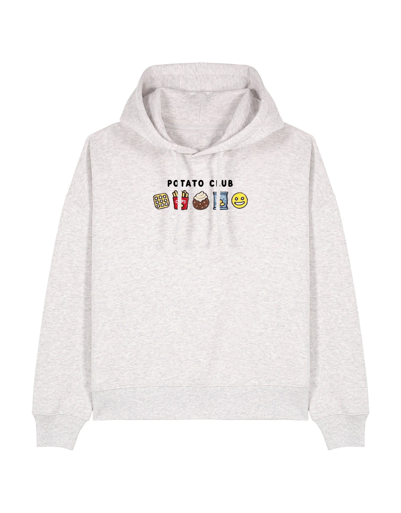 Potato Club Embroidered Boxy Organic Cotton Hoodie