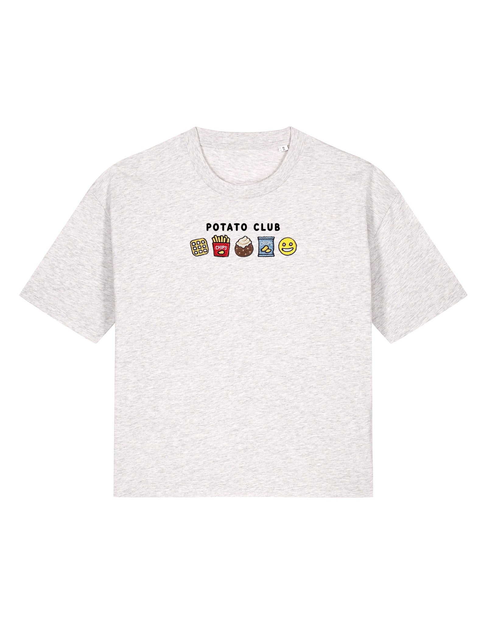 Potato Club Embroidered Boxy Organic Cotton Tee