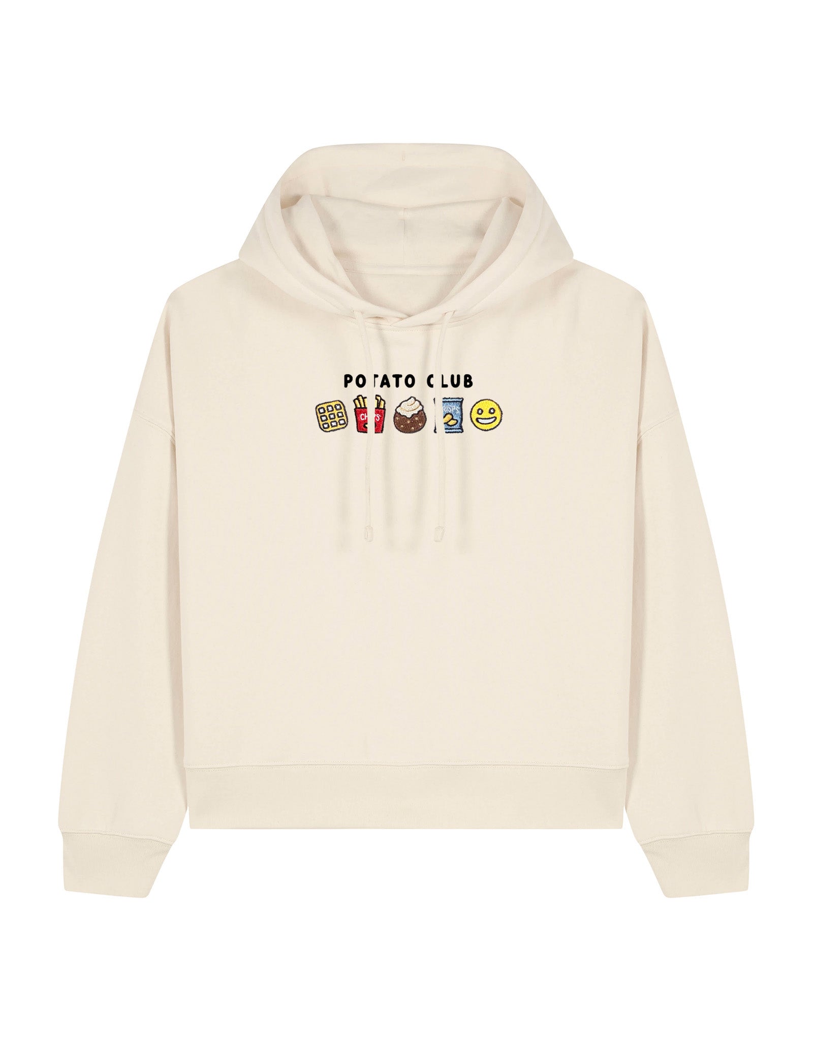 Potato Club Embroidered Boxy Organic Cotton Hoodie