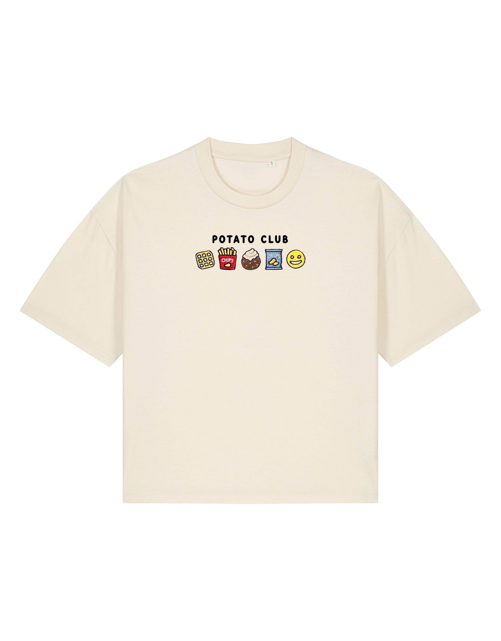 Potato Club Embroidered Boxy Organic Cotton Tee