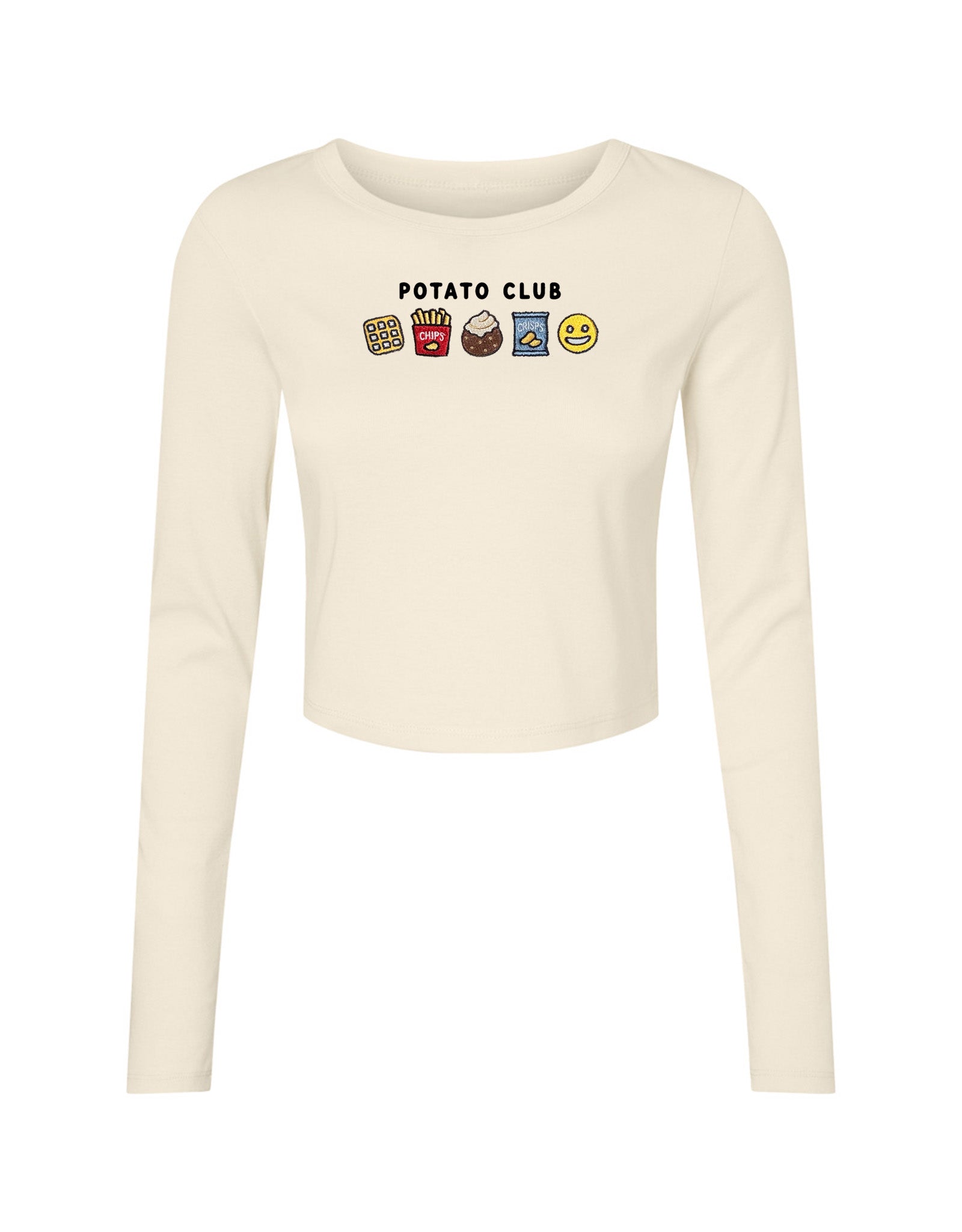 Potato Club Embroidered Micro Rib Long Sleeved Tee