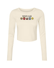 Potato Club Embroidered Micro Rib Long Sleeved Tee