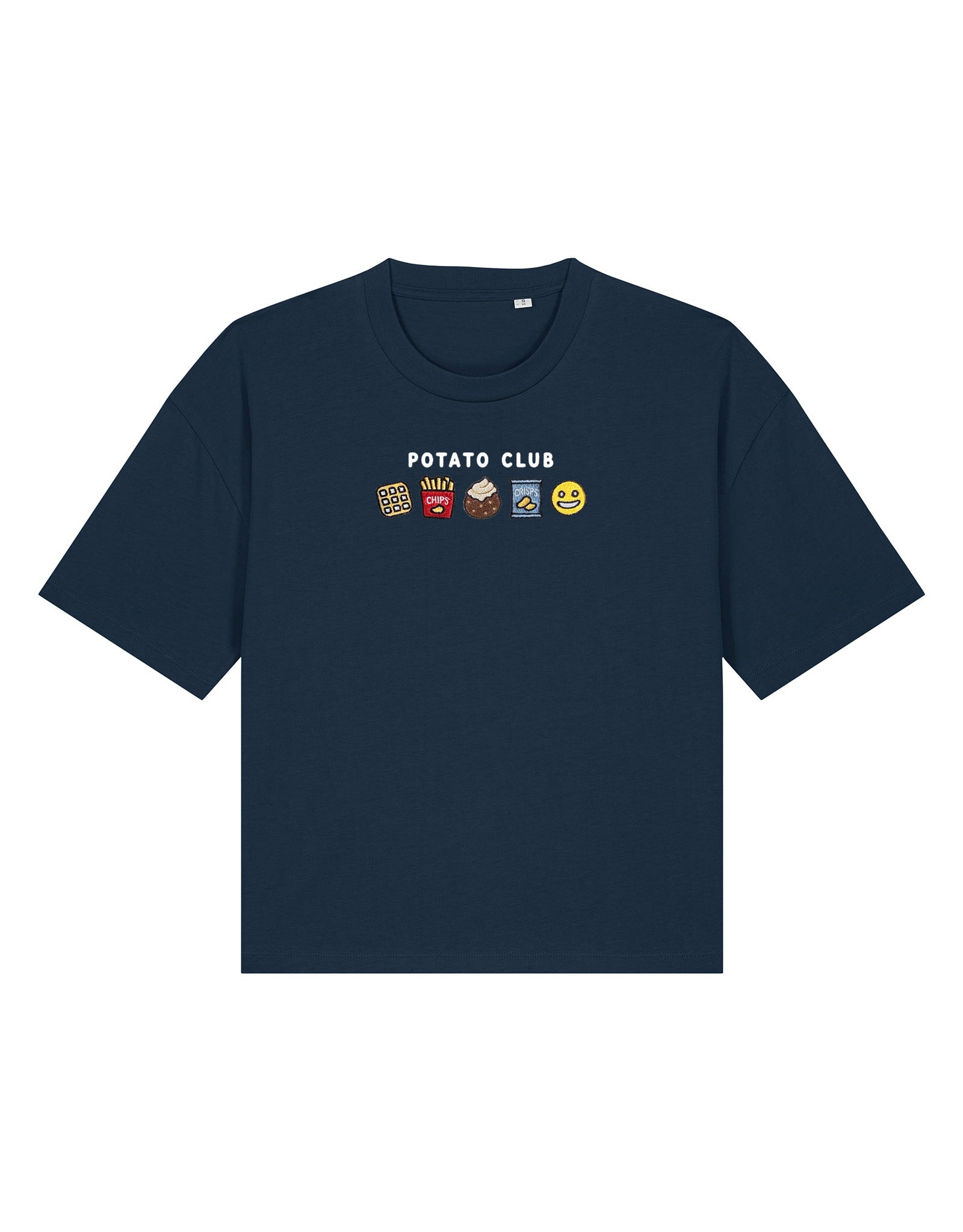 Potato Club Embroidered Boxy Organic Cotton Tee