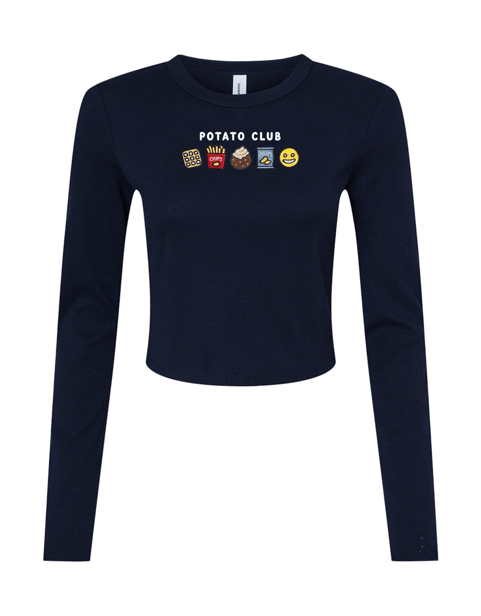 Potato Club Embroidered Micro Rib Long Sleeved Tee