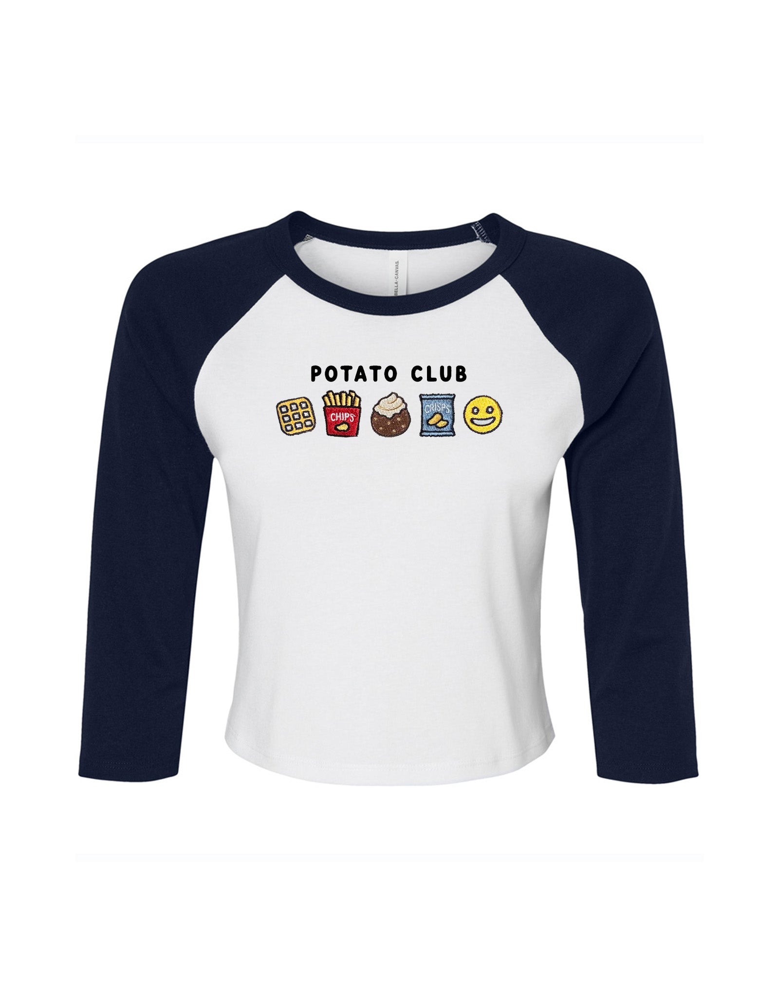 Potato Club Embroidered Micro Rib 3/4 Sleeve Tee