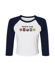 Potato Club Embroidered Micro Rib 3/4 Sleeve Tee
