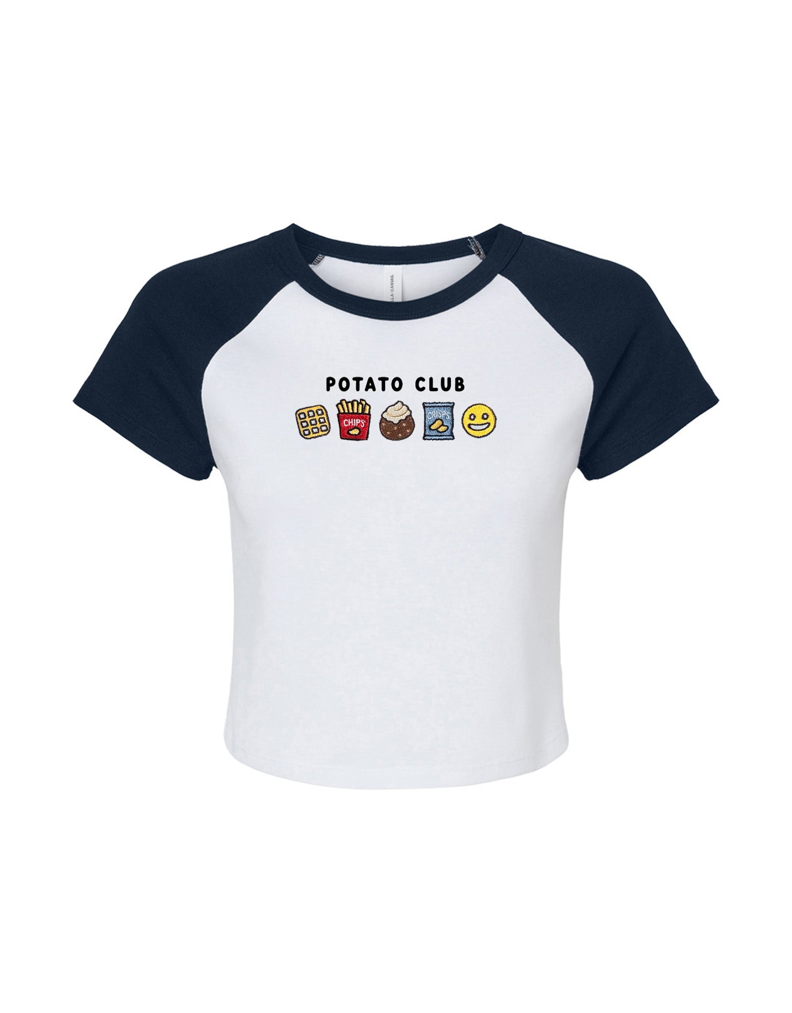 Potato Club Embroidered Micro Rib Raglan Baby Tee