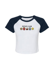 Potato Club Embroidered Micro Rib Raglan Baby Tee