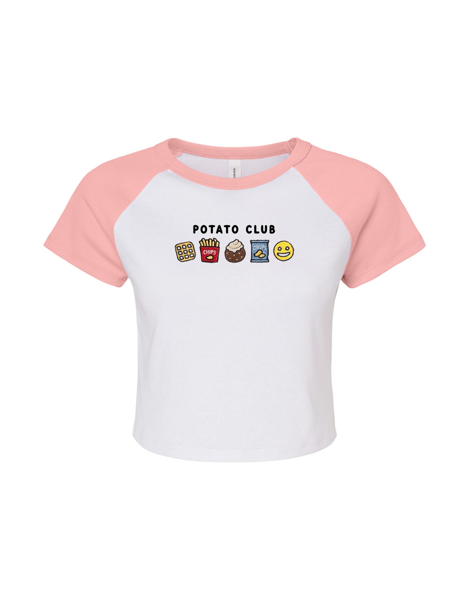 Potato Club Embroidered Micro Rib Raglan Baby Tee