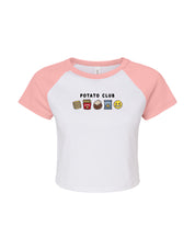 Potato Club Embroidered Micro Rib Raglan Baby Tee