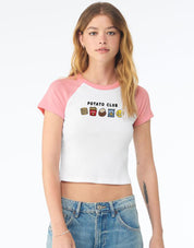 Potato Club Embroidered Micro Rib Raglan Baby Tee