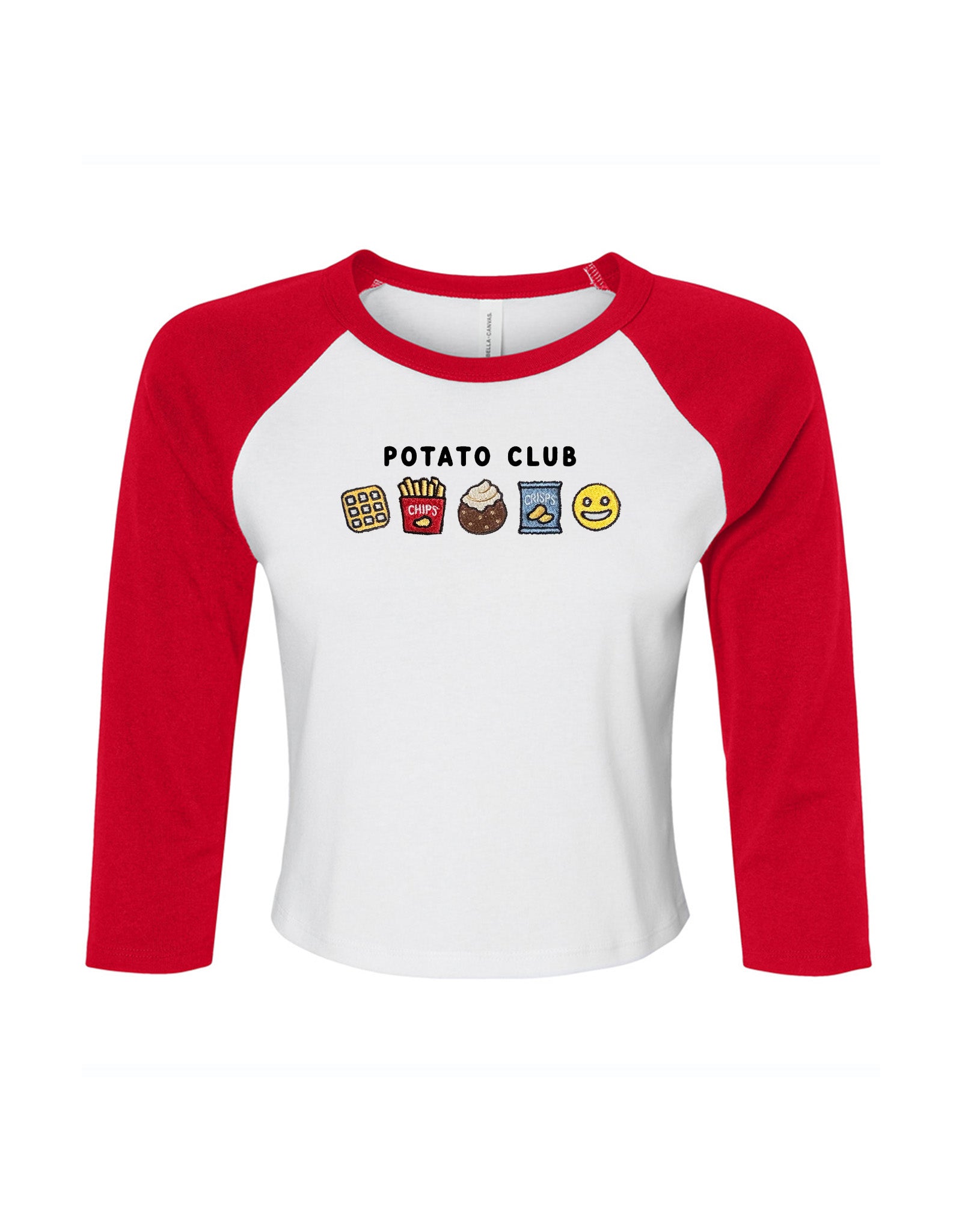 Potato Club Embroidered Micro Rib 3/4 Sleeve Tee