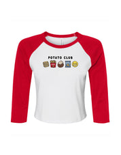 Potato Club Embroidered Micro Rib 3/4 Sleeve Tee