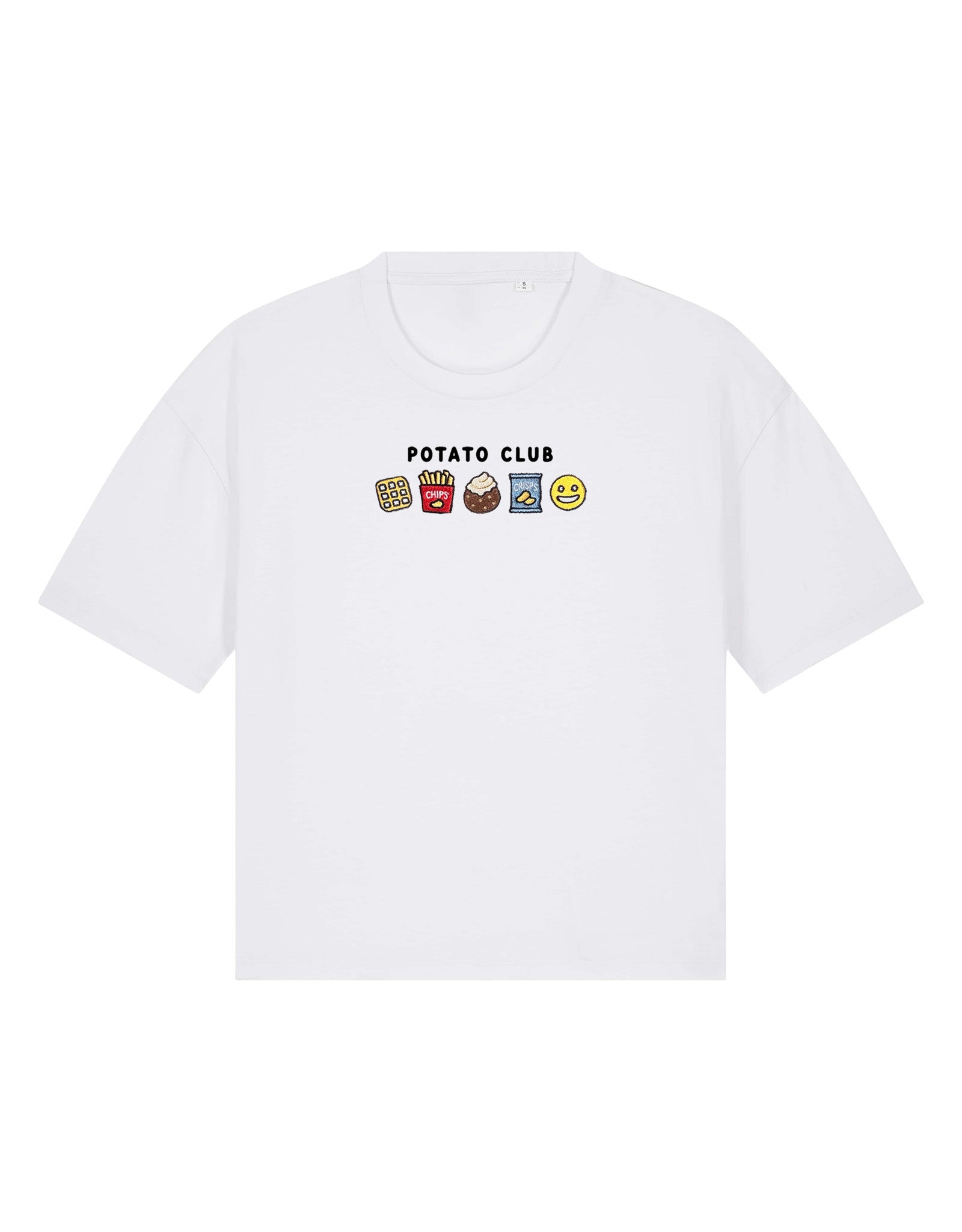 Potato Club Embroidered Boxy Organic Cotton Tee