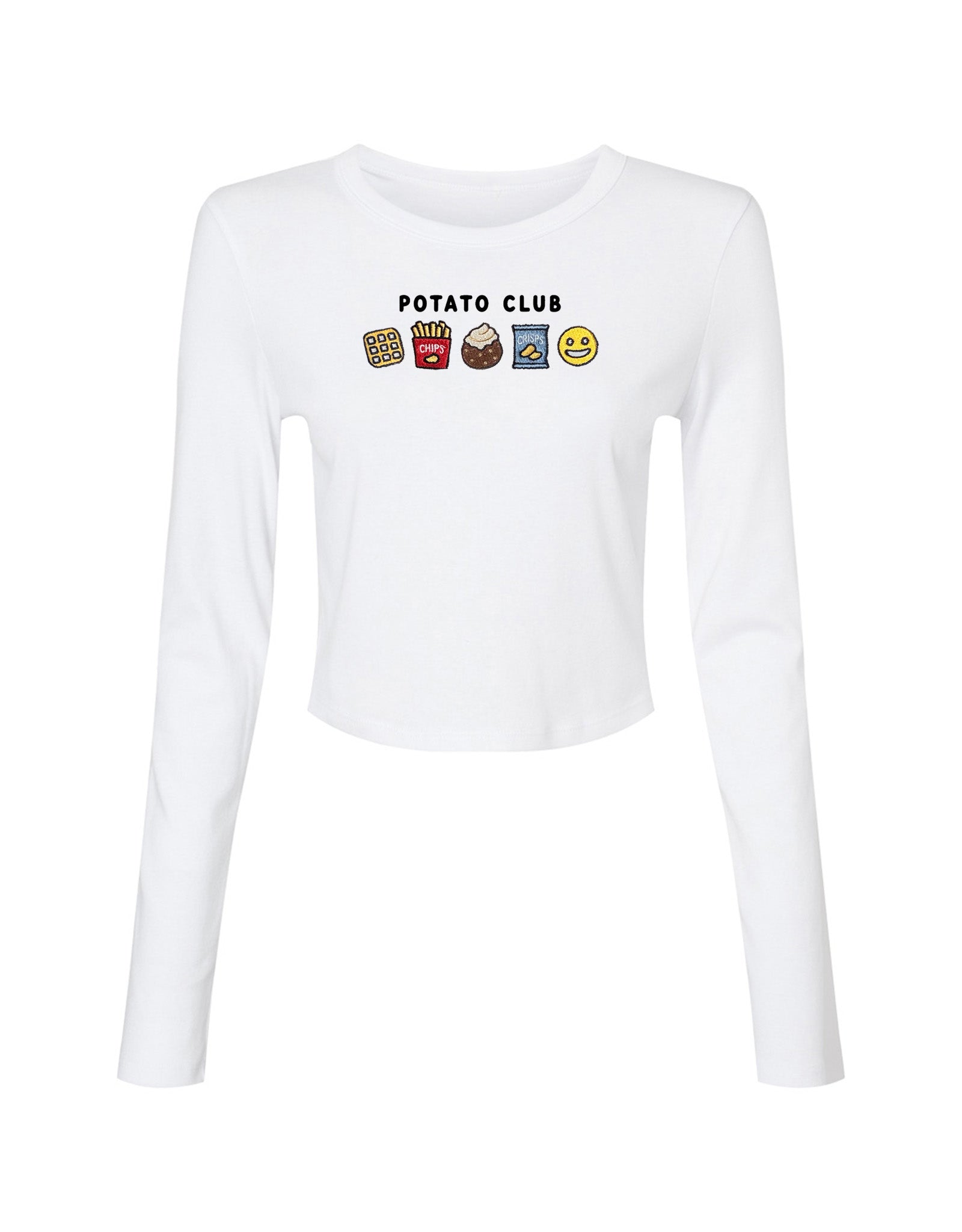 Potato Club Embroidered Micro Rib Long Sleeved Tee