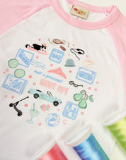 Princess Diaries Micro Rib 3/4 Sleeve Tee