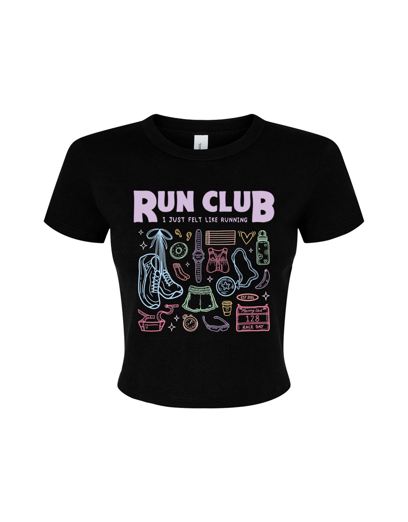 Run Club Printed Micro Rib Baby Tee