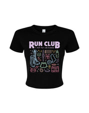 Run Club Printed Micro Rib Baby Tee
