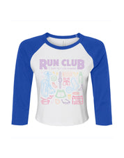 Run Club Printed Micro Rib 3/4 Sleeve Tee