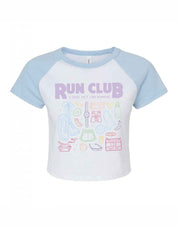 Run Club Printed Micro Rib Raglan Baby Tee