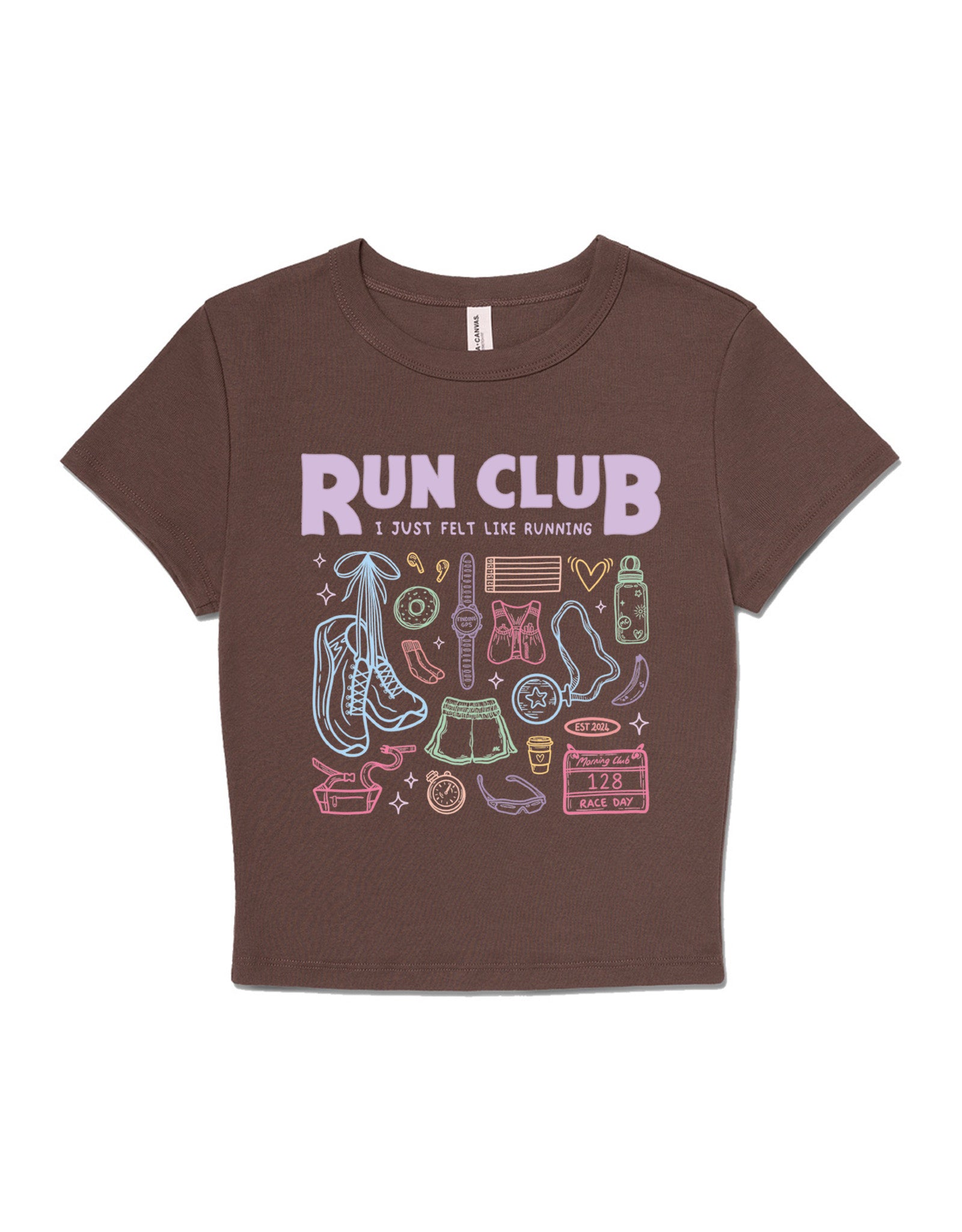 Run Club Printed Micro Rib Baby Tee