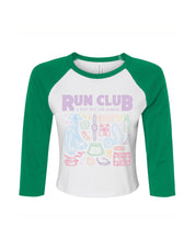 Run Club Printed Micro Rib 3/4 Sleeve Tee