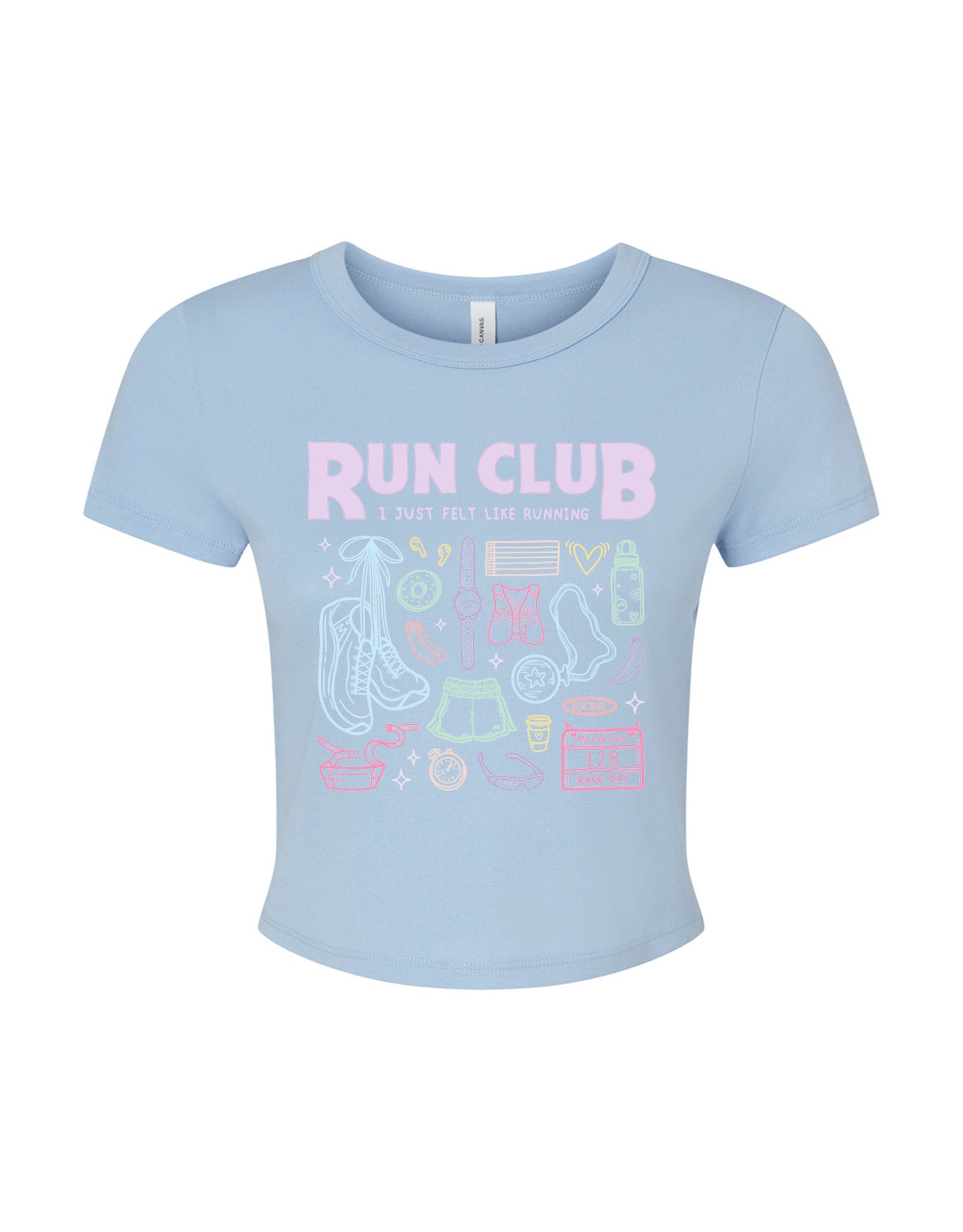 Run Club Printed Micro Rib Baby Tee
