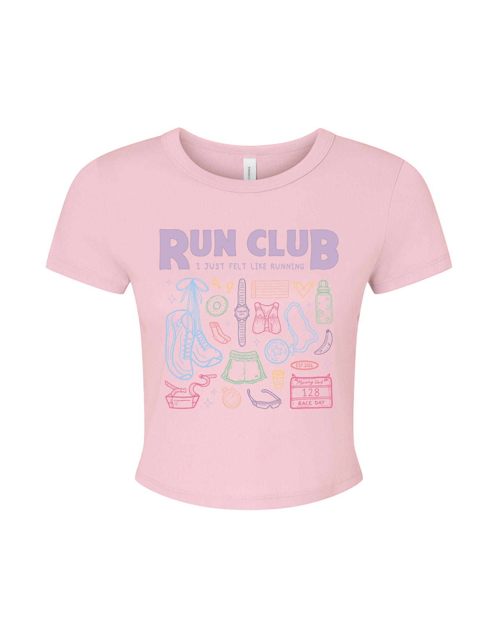 Run Club Printed Micro Rib Baby Tee