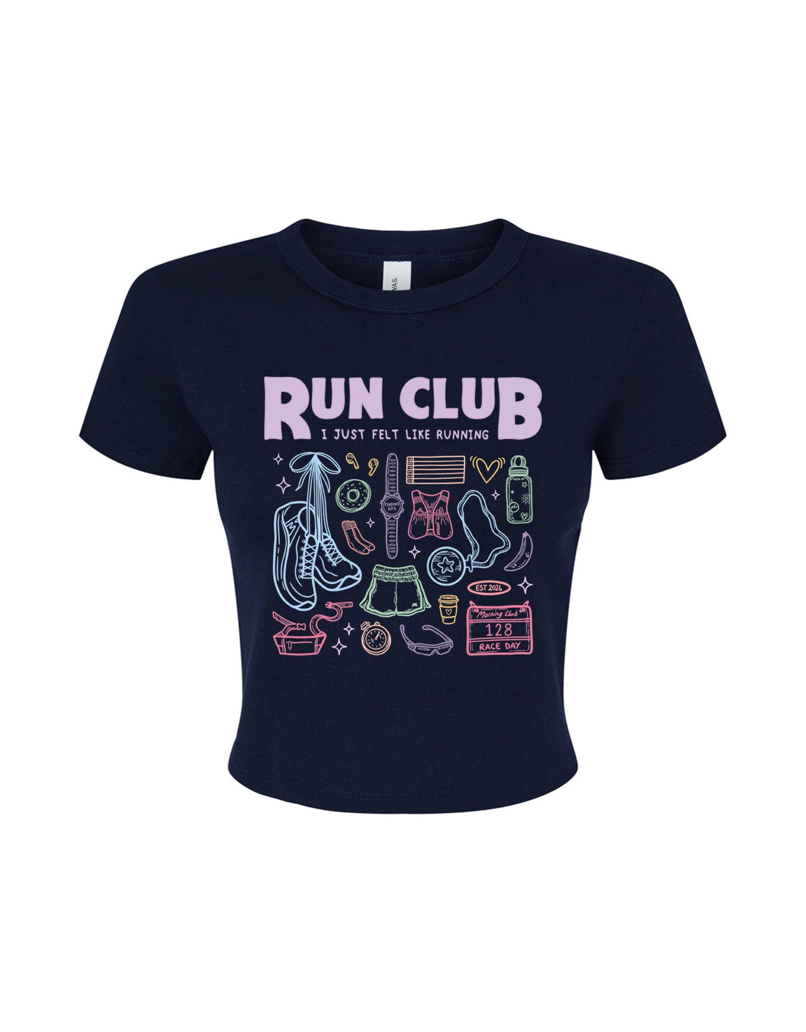 Run Club Printed Micro Rib Baby Tee